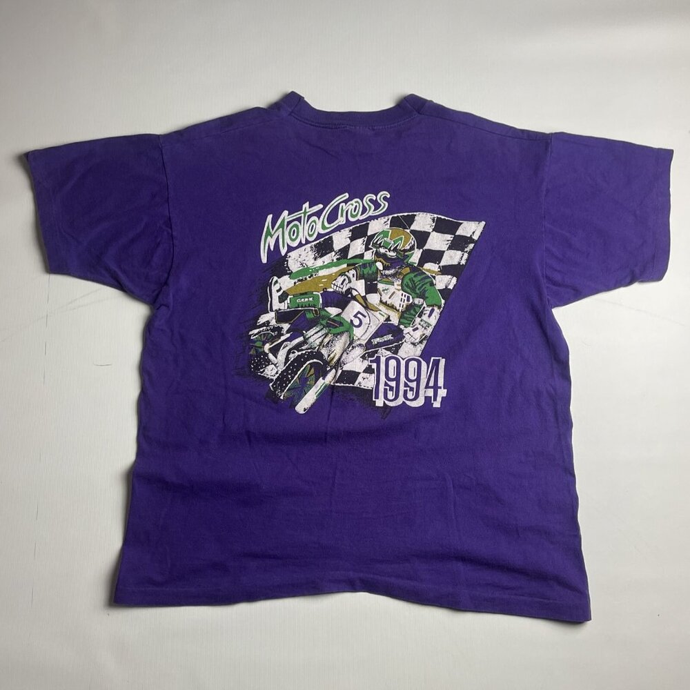 VTG 1994 Motocross Racing Purple Shirt Mens XL Canada Made (Read)